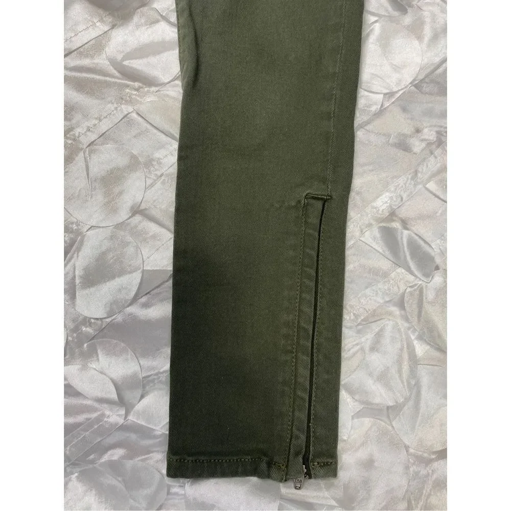 DL1961 Florence Intasculpt Skinny Zip Ankle Mid-Rise‎ Jeans Green 24